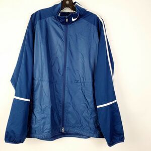 Nike Men's Full Zip Windbreaker Jacket Size‎ XL Blue Swoosh Logo